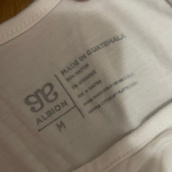 Albion Fit Women's Medium White‎ Pull On Tank Romper Tie Waist Lightweight - Picture 2 of 3